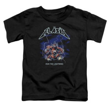 Trevco Sportswear JLA797-TT-3 DC Flash Run The Lightning Toddler Short Sleeve T-Shirt, Black - Large 4T