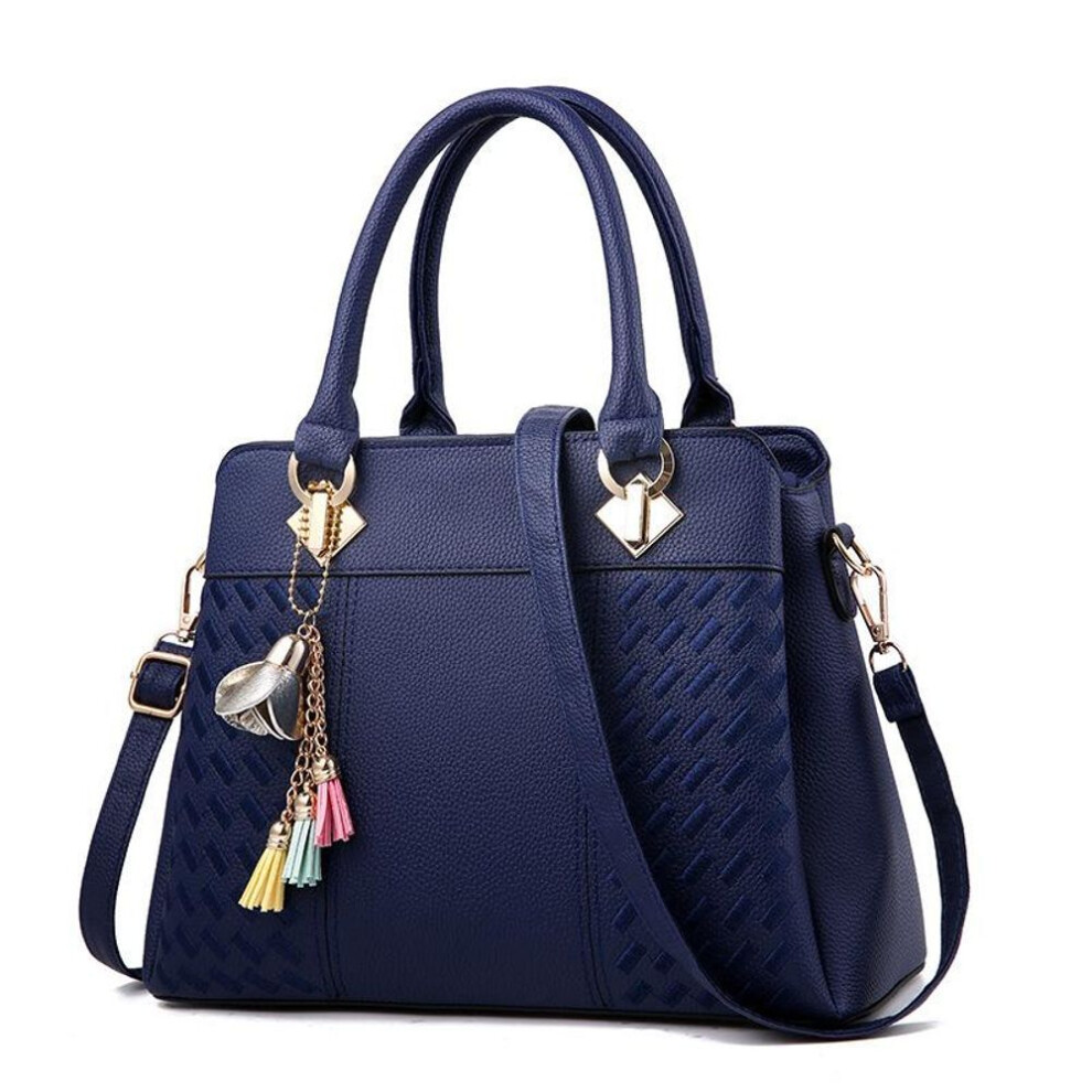 (dark blue) "Women's Red Bridal Handbag: Large Capacity, Fashionable Shoulder and Messenger Bag