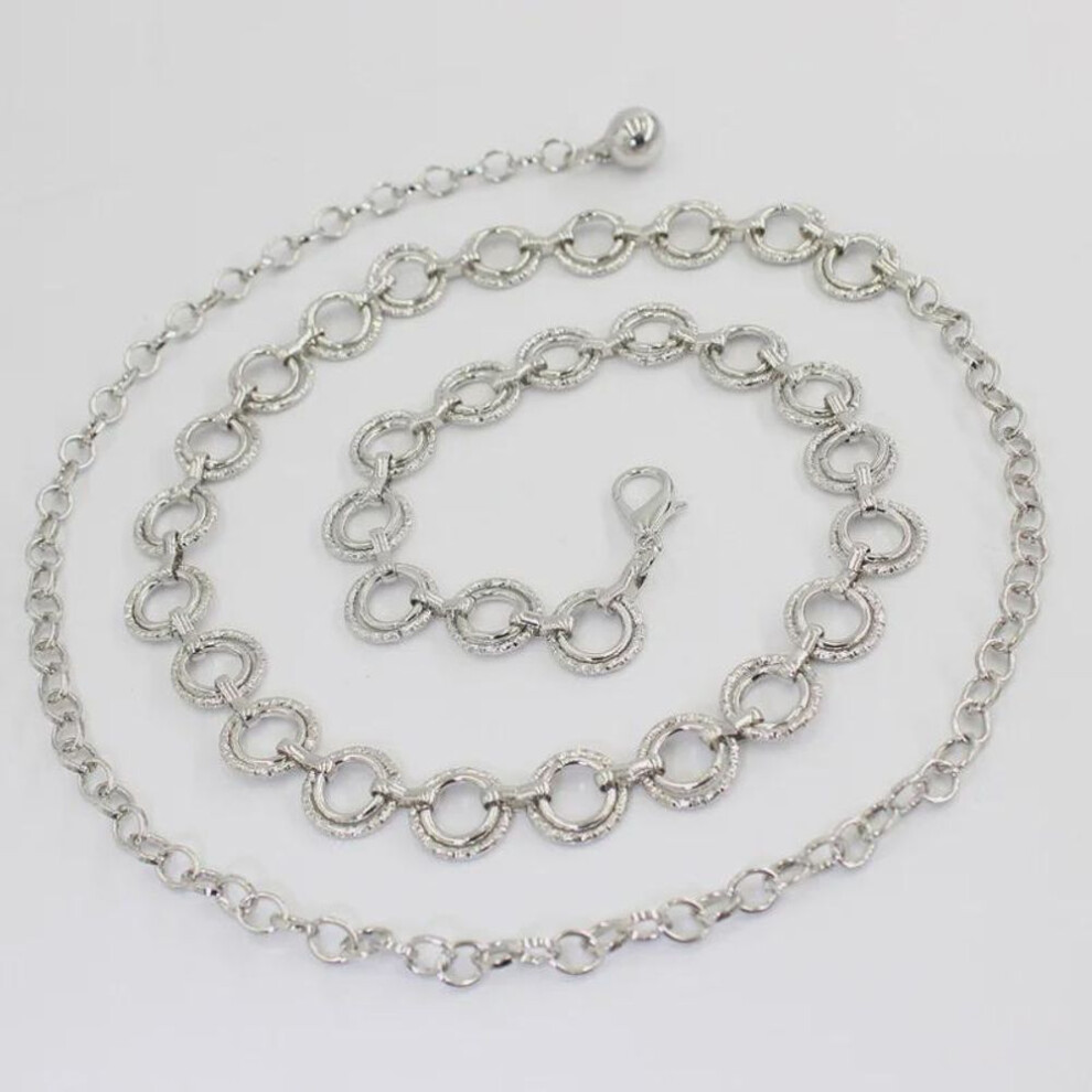 (silver) Women's Korean Style Adjustable Metal Belt Chain Skirt/dress Accessory