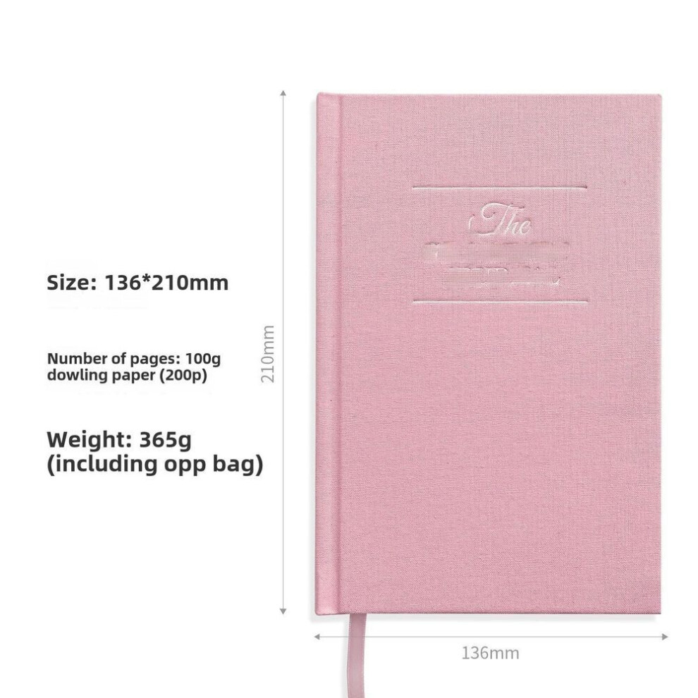 (pink) "5-Minute Gratitude Journal: English Edition - Gold-Stamped Linen Cover, Dolly Paper Notepad