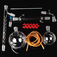 XIEHUA-1000 1000ml 13-Piece Borosilicate Glass Distillation Apparatus with Vacuum Distillation