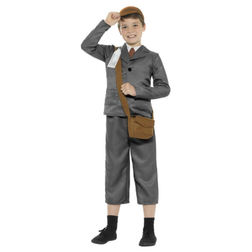 Smiffy's (10-12 Years, Grey) Smiffys Boys WW2 Evacuee Costume Set