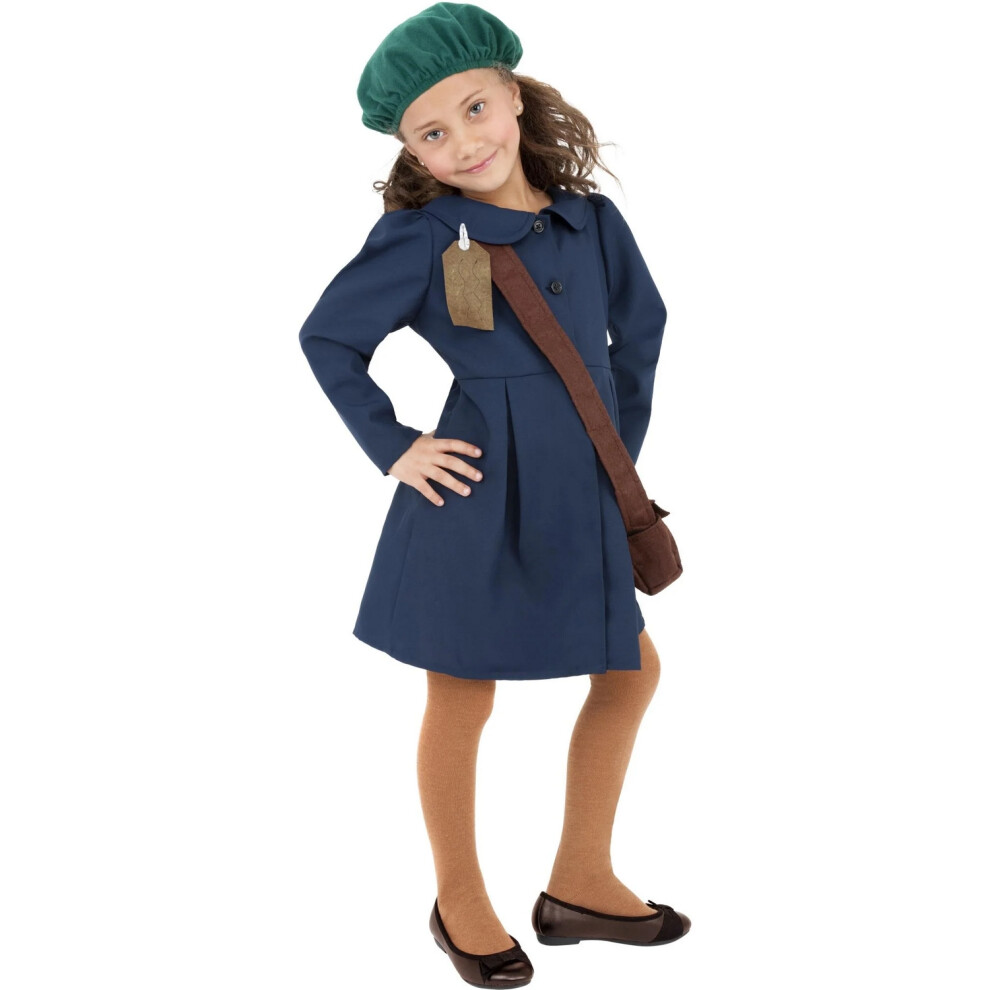 Smiffy's (10-12 Years, ) Girls World War Ii Evacuee Long-Sleeved Costume Blue