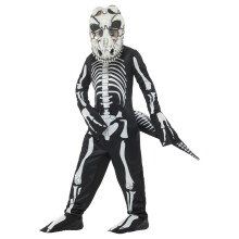 (4-6 Years, Black/White) Smiffys Childrens/Kids T-Rex Skeleton Costume Set
