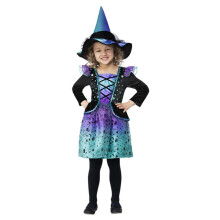 (4-6 Years, Black/Purple/Turquoise) Smiffys Girls Cosmic Witch Costume Set