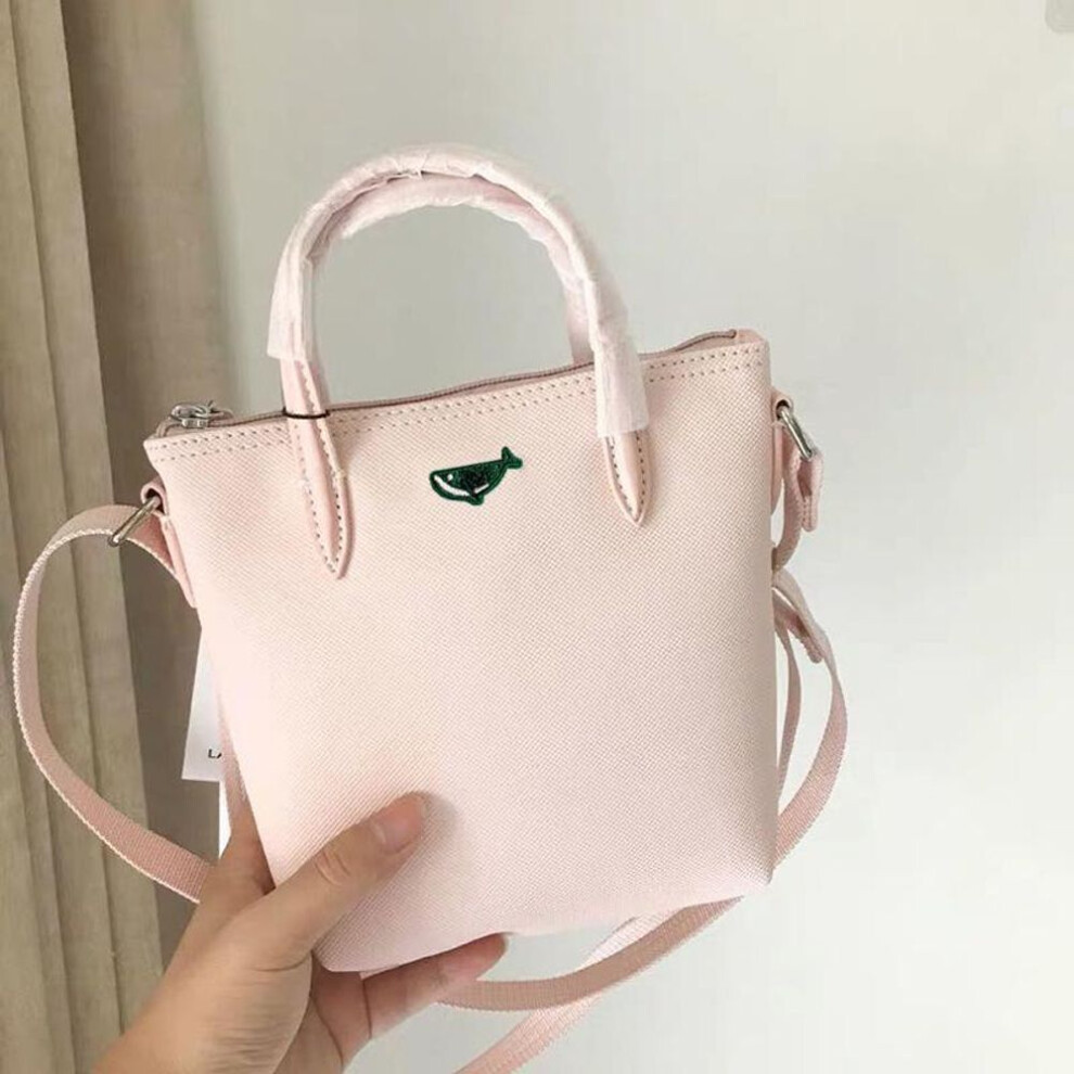 (nude,pink) "Mini French Crocodile Tote: Short Handle, Dumpling Design, Mobile Phone Holder, Crossbody & Handbag for Women