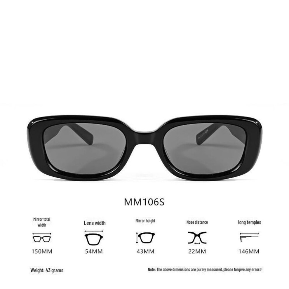 (black) "2024 Women's Cat-eye Retro Slimming Oversized Sunglasses, Anti-uv, Model Mm106s