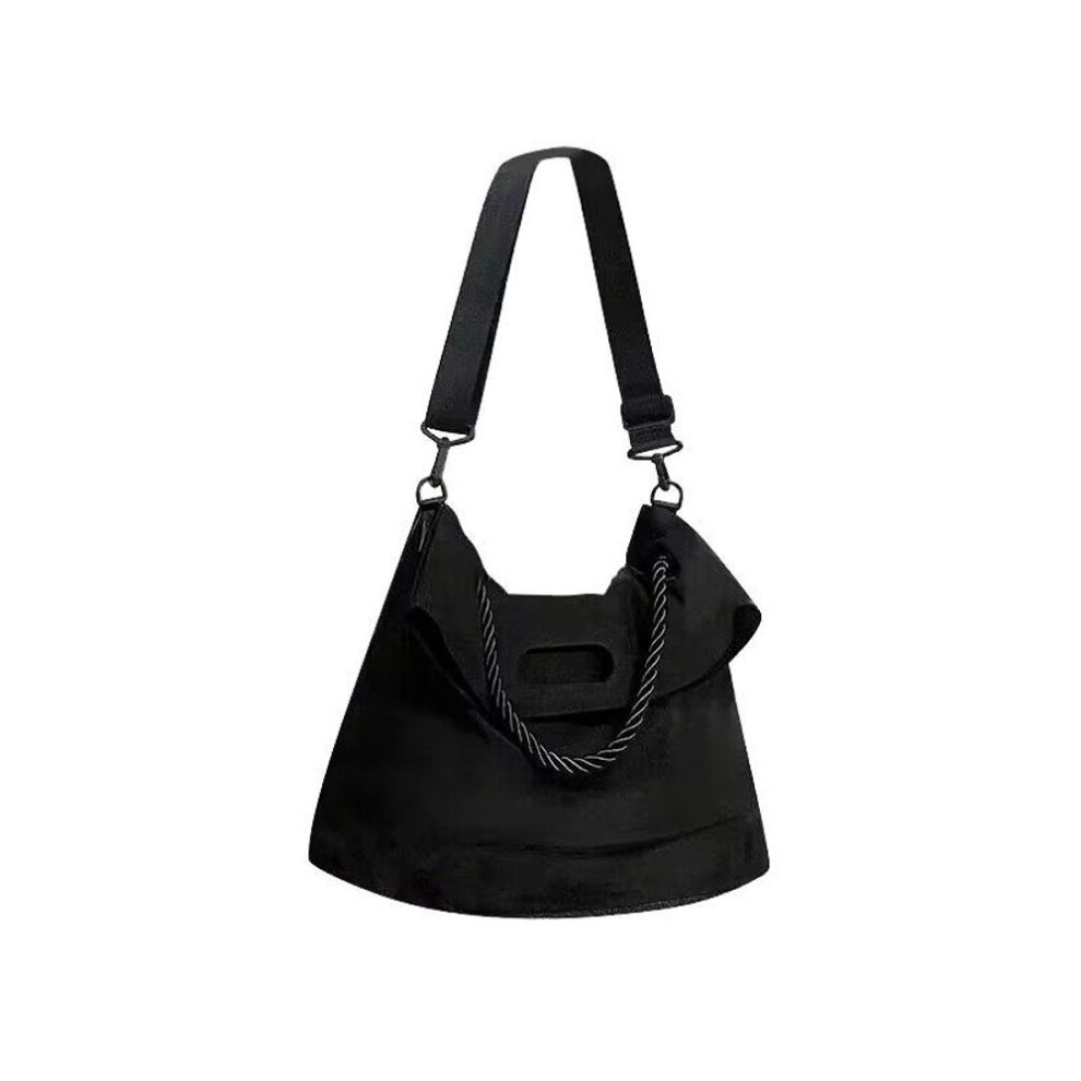 (black, 41CM Length x 13CM Width x 31CM Height) "2025 Stylish Nylon Messenger For Women: Large Canvas Shoulder Tote For Class And Commuting