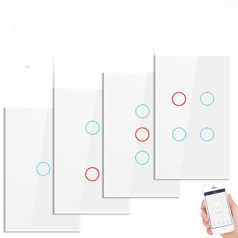 (White Three-Gang) "tuya Smart Wifi + Rf Us Universal Switch, Compatible With Alexa, Features Single/zero Fire And App Timing