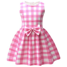 (A, 120 yards) Animation cartoon digital print children's dress plaid print girls' dress