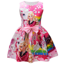 (9348 models, 110 yards) Animation Cartoon Digital Print Children's Dress Plaid Print Girls' Dress