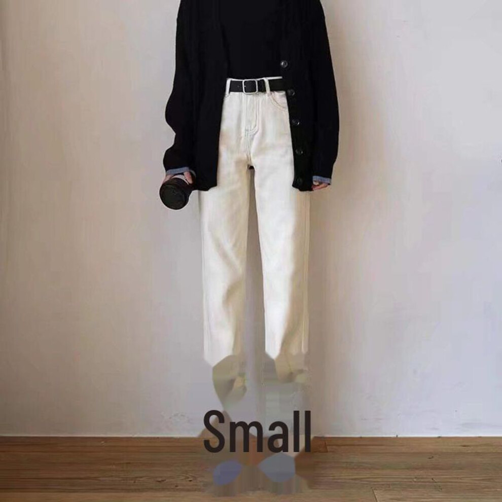 (black, 2XL) Beige Wide-leg High Waist Jeans For Women - Plus Size Spring/fall Loose Fit