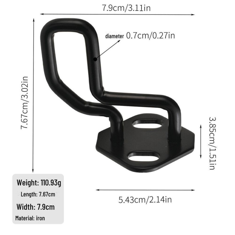 (black) Heavy-Duty Metal Wall Hook for Bicycle Storage