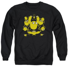 Trevco Sportswear CN176-AS-1 Adventure Time Jakes Adult Crewneck Sweatshirt, Black - Small