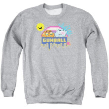 Trevco Sportswear CN514-AS-1 Amazing World of Gumball Sunshine Adult Crewneck Sweatshirt, Athletic Heather - Small