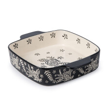 Wisenvoy Beaking vas ceramic brownie 9x9 copt tigaie cu caserole vase lasagna tigaie patrata de trandafir seturi de coacere de coacere