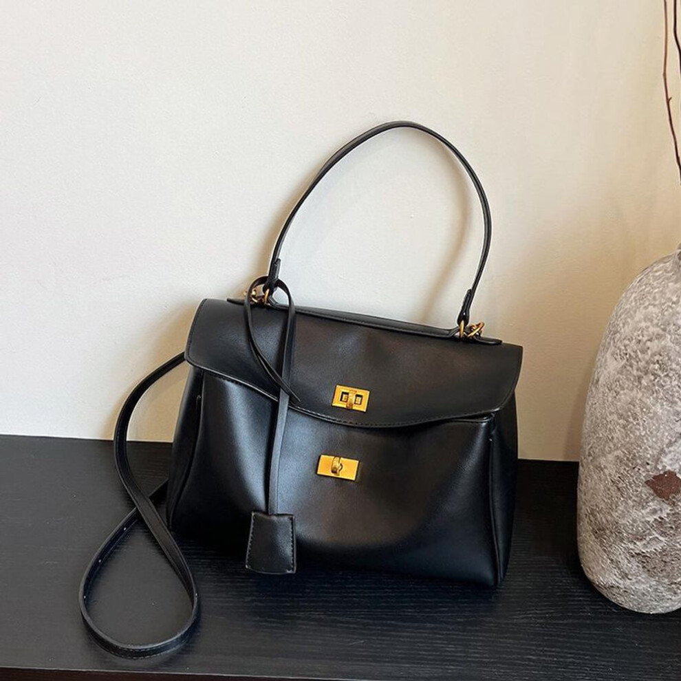 (black) "textured Soft Surface Women's Underarm Bag 2024: Large Capacity Tote & Commuter Shoulder Messenger Bag