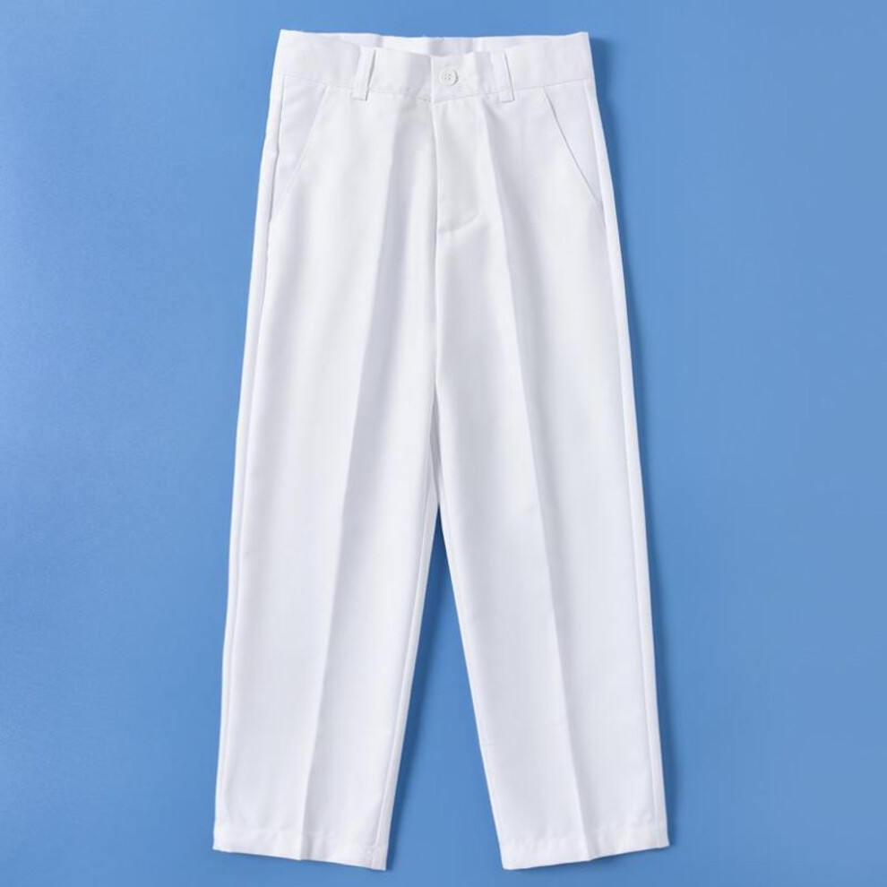 (white, 130 cm) "white Boys' Summer Dress Trousers For Elementary Students
