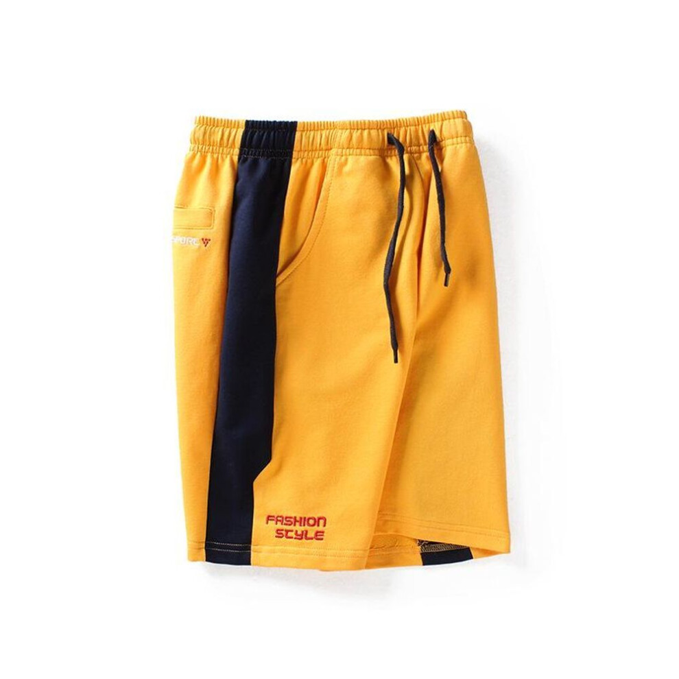 (yellow, 130 cm) "2023 Summer Korean Boys' Contrast Sports Shorts For Kids