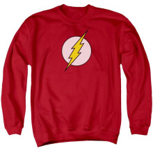 Trevco Sportswear DCO263-AS-2 DC Flash Flash Logo Adult Crewneck Sweatshirt, Red - Medium