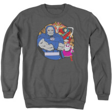 Trevco Sportswear DCO319-AS-3 DC Apokolips Represent Adult Crewneck Sweatshirt, Charcoal - Large