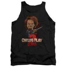 Trevco Sportswear UNI403-TK-2 Childs Play 2 Heres Chucky Adult Tank Top, Black - Medium