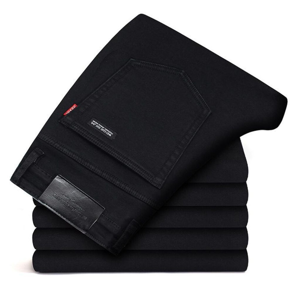 (33 (26-inch waist) 150 jin) Men's Slim-Fit Skinny Black Jeans - Elastic, Versatile, Trendy for Spring & Autumn