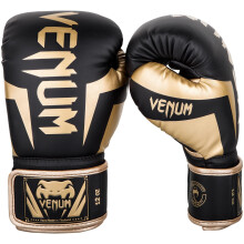 Venum Elite Boxing Gloves - Black/Gold - 14oz