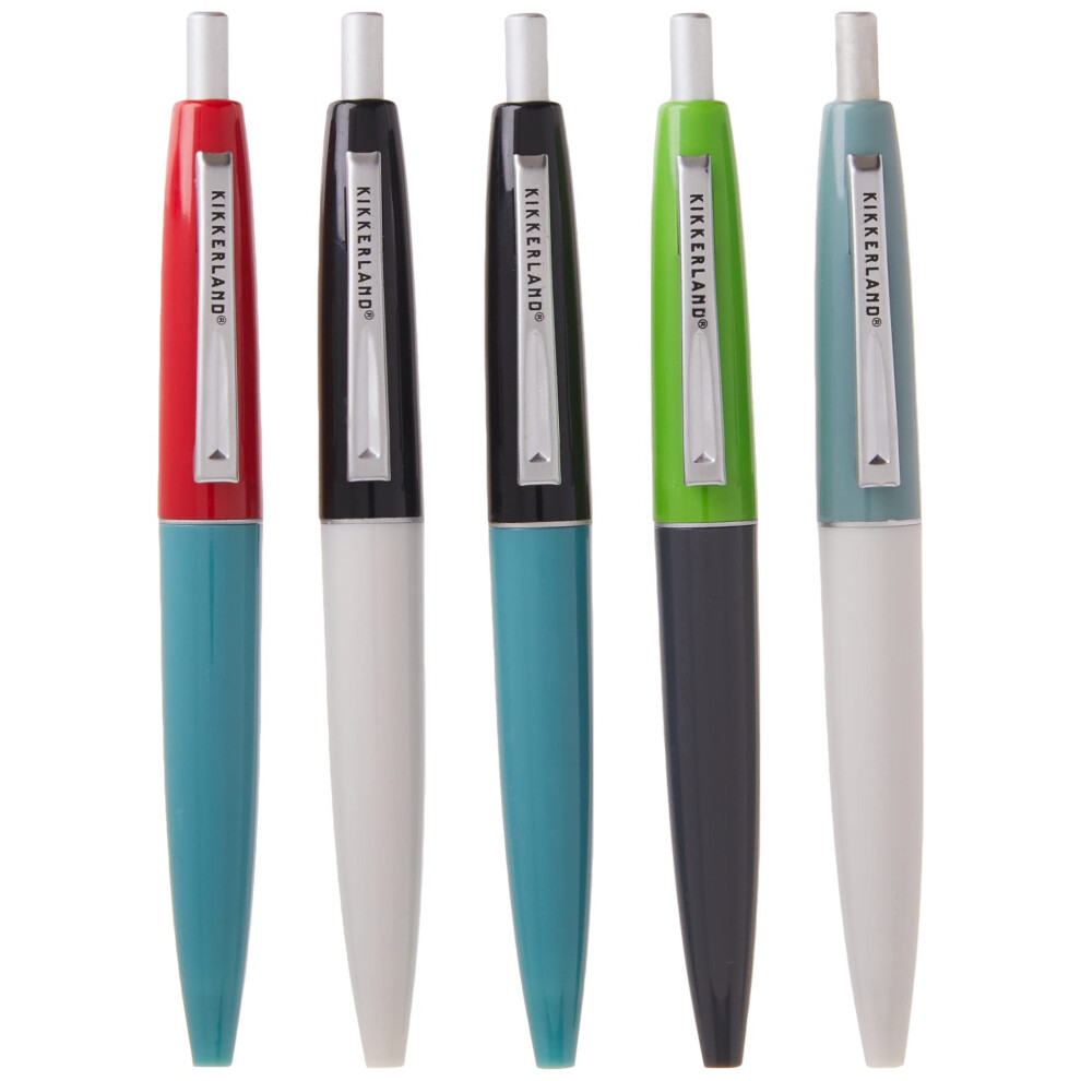 Kikkerland KK4329S - Set Di 5 Mini Penne, Stile Retrò, Colori Assortiti-image