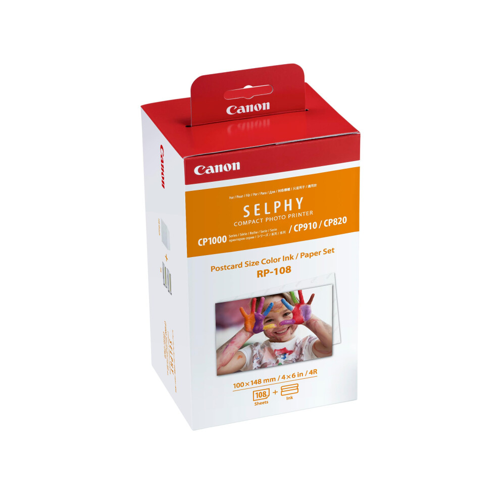 Canon RP-108 Color Ink/Paper Set  Compatible with Selphy CP910/CP820/CP1200/CP1300/CP1500