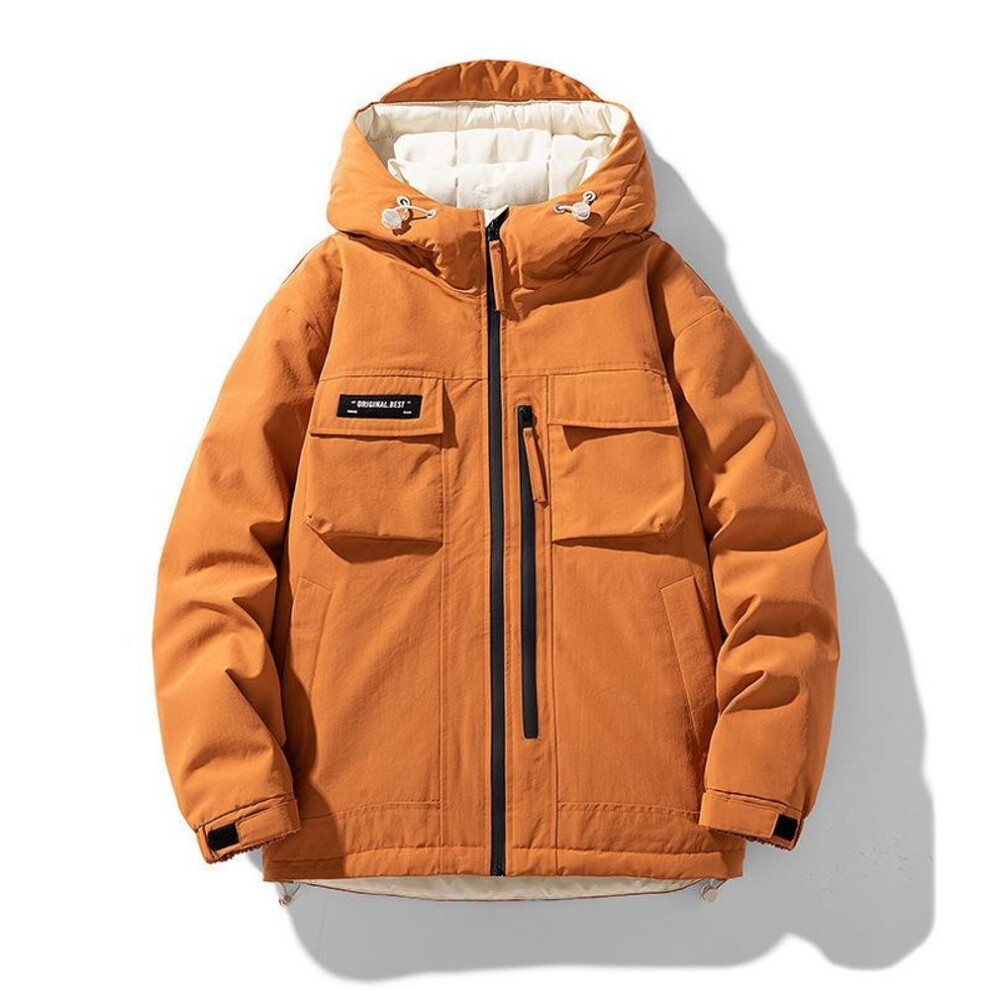 (orange, 3XL) Men's Down Jacket 2023: High-Quality 90% White Duck Down, Short and Trendy, Sizes L-9XL.