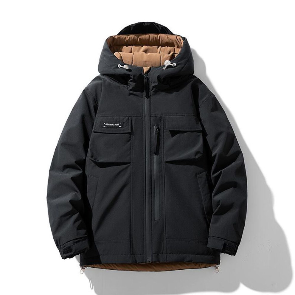 (black, 7XL) Men's Down Jacket 2023: High-Quality 90% White Duck Down, Short and Trendy, Sizes L-9XL.