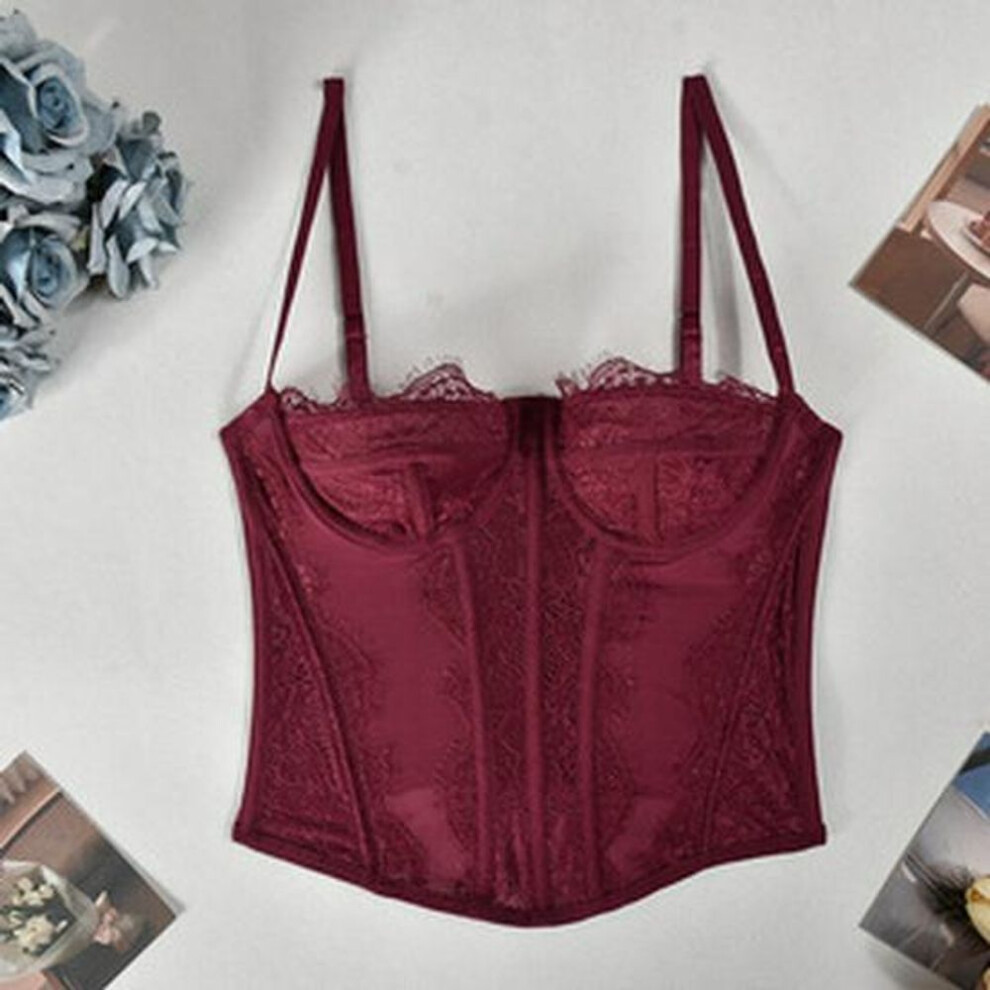 (wine red, Extra Small) 2025 Summer Lace Sexy Shaping Suspender Tops for Women