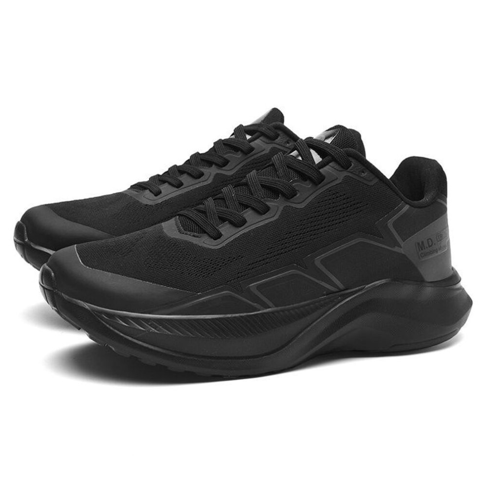 (black, 40) Men's Thick-Soled Breathable Mesh Running Shoes - Large Size Marathon & Outdoor Sports Sneakers