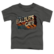 Trevco Sportswear HBRO683-TT-2 Dungeons & Dragons Baldurs Gate Toddler Short Sleeve T-Shirt, Charcoal - Medium 3T