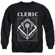 Trevco Sportswear HBRO658-AS-1 Dungeons & Dragons Cleric Adult Crewneck Sweatshirt, Black - Small
