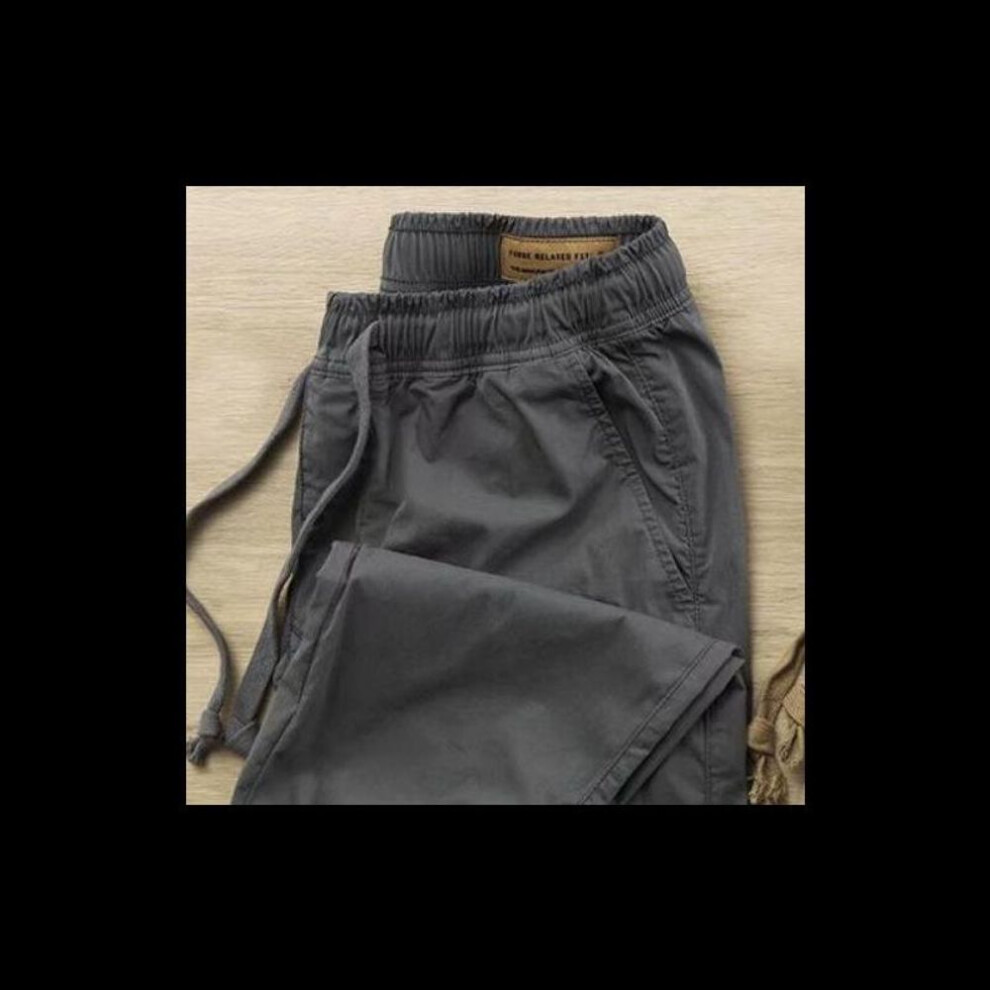 (gray, L) Durable Men's Work Trousers For Auto Repair, Large Size, Summer, Loose Fit, Labor Protection And Leisure.