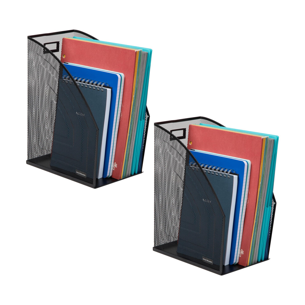 Photos - Other Furniture Mind Reader Vertical File Storage Set of 2 Desktop Organizer Workspace Office Metal Mesh 6.25"" L x 10"" W x 12.5"" H Black
