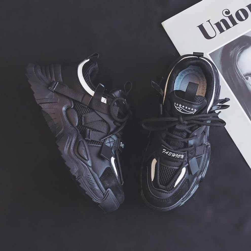 (black, 38) Women's Spring Fashion Breathable Daddy Shoes: Trendy, Cute, Casual Hiking Sneakers CK830.