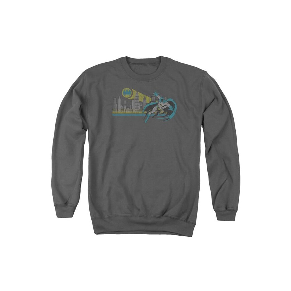 Trevco Sportswear DCO392-AS-2 DC Gotham Retro Adult Crewneck Sweatshirt, Charcoal - Medium-image-OPC-PGCS7TB-NEW
