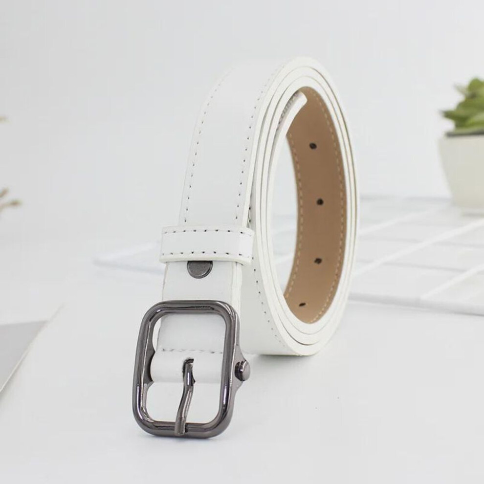 (white) "korean Retro-style Black Belt With Japanese Buckle For Women - Versatile And Ideal For Jeans