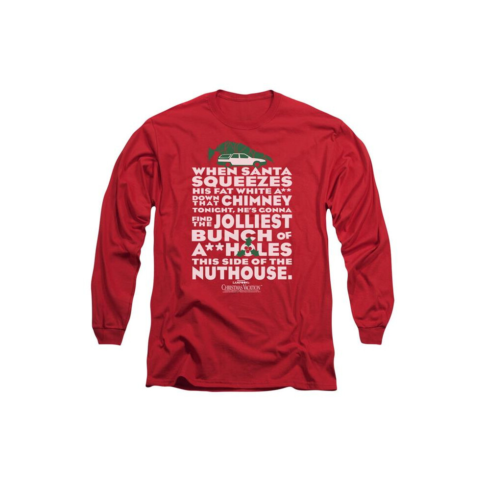 Trevco Sportswear WBM652-AL-6 Christmas Vacation Jolliest Bunch Adult Long Sleeve T-Shirt, Red - 3X-image-OPC-PGCSC5G-NEW