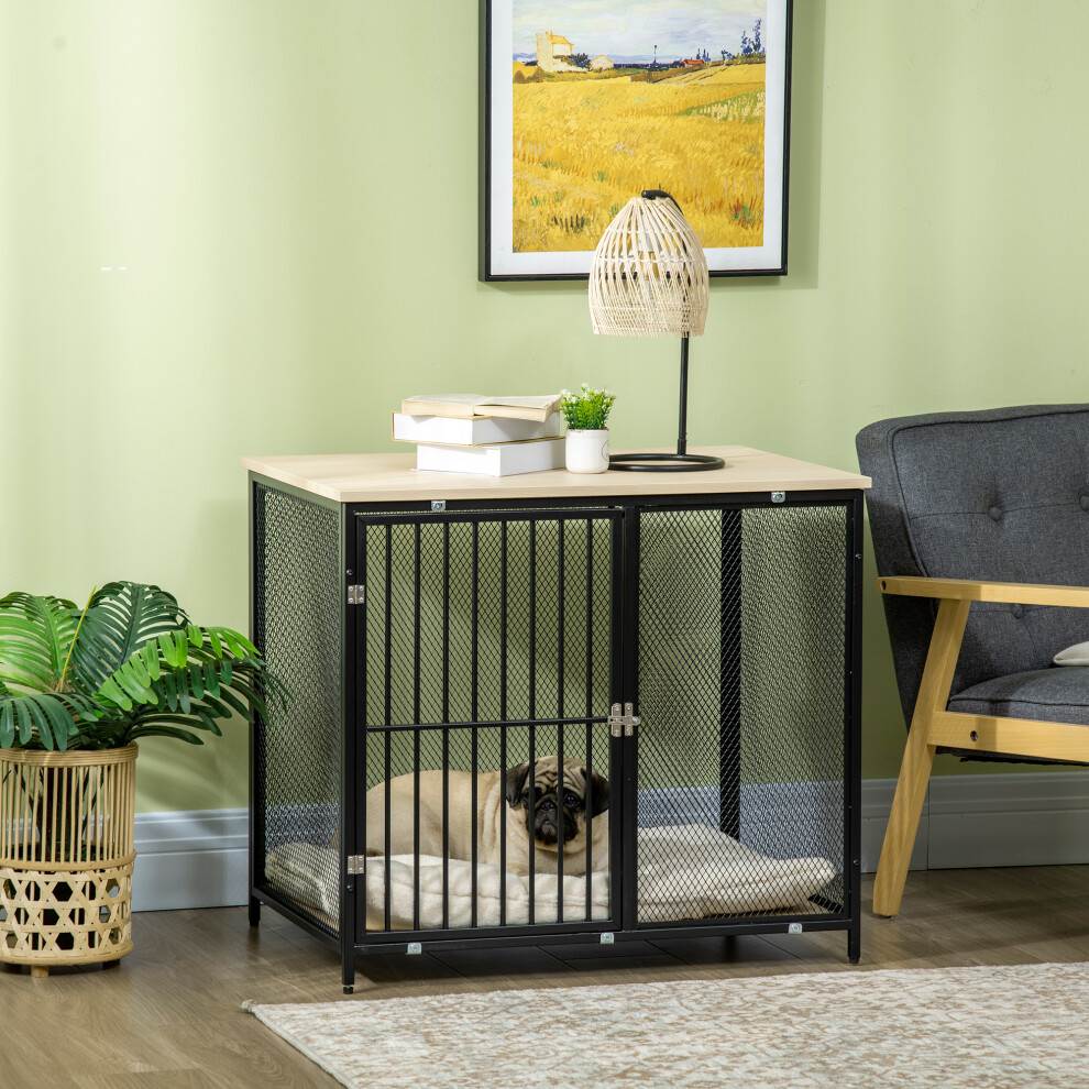 PawHut Dog Crate Furniture w/ Soft Cushion, for Indoor Use, Small, Medium Dogs