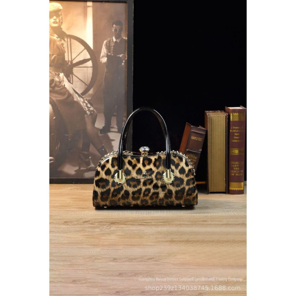 (leopard print) Lanmashanti Diamond-Studded Evening Party Bag - Best-Selling Shimmering Clip Bag in Europe and America