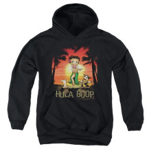 Trevco Sportswear TLTSH220-YFTH-2 Betty Boop Hulaboop Youth Hooded Sweatshirt, Black - Medium