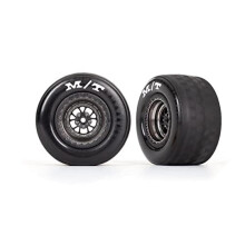 Traxxas 9475A Däck & Fälgar, Monterade, Limmade (Weld Satin Black Chrome, Däck, Skuminsatser) (Bak) (2)