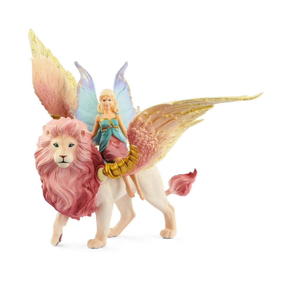 Schleich Fairy In Flight On Winged Lion Bayala With Moveable Parts De