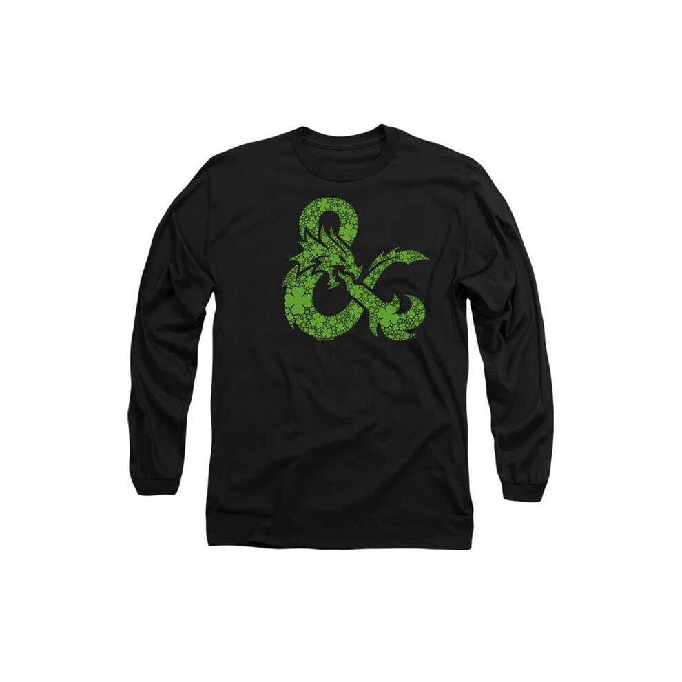 Trevco Sportswear HBRO10278SPD-AL-1 Dungeons & Dragons St. Patricks Day Shamrock Logo Adult Long Sleeve T-Shirt, Black - Small-image-OPC-PGCSFXQ-NEW