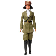 Barbie Inspirerende Vrouwenpop, Bessie Coleman Verzamelobject in Vliegtuigenpak met Helm en Goggles