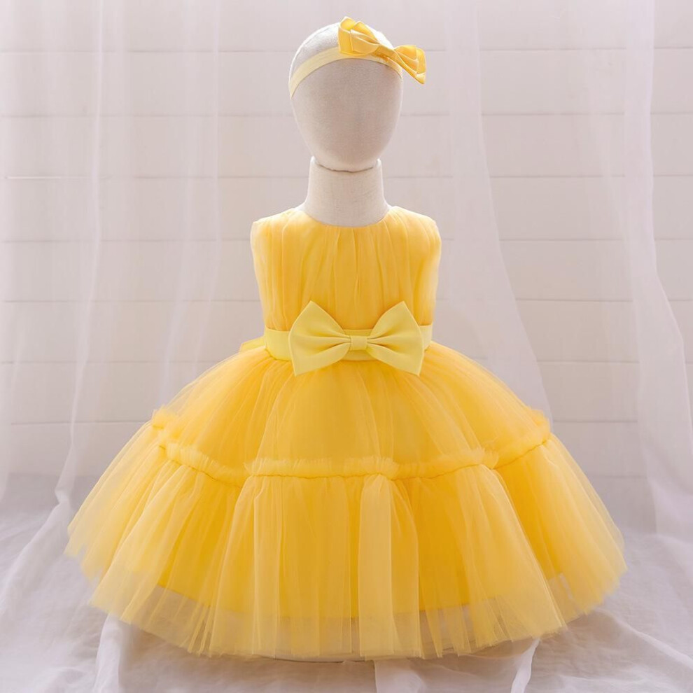 (yellow, 100 cm) "new Baby Princess Birthday Tutu Dress For Girls